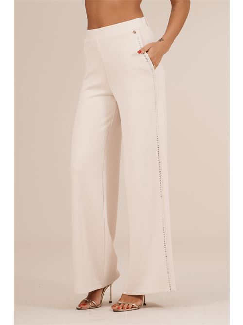 Pantalone in viscosa con strass Luckylu Milano | PA25SCCHALK